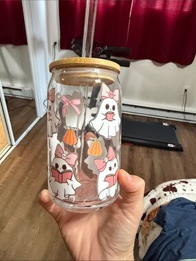 Adorable glass Halloween cup